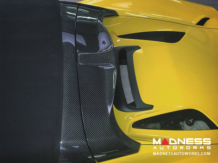 Alfa Romeo 4C Carbon Fiber Roll Bar + Spoiler Cover Set MADNESS Autoworks Auto Parts and